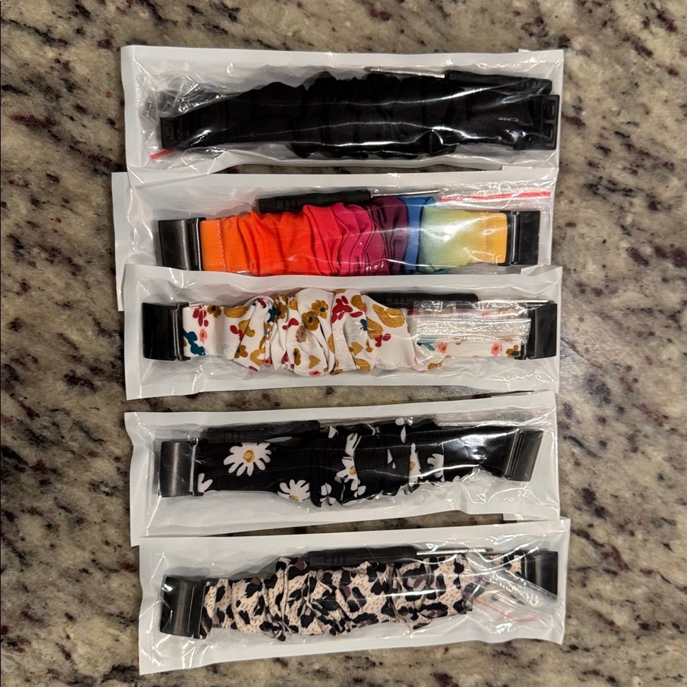 Fitbit Charge 3 4 Watch Bands Scrunchie Lot 5 Floral Leopard Boho